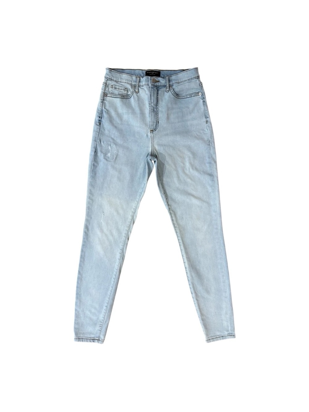 Banana Republic High Rise Skinny Jeans 28 Light Wash Distressed Size 6 - Picture 2 of 9